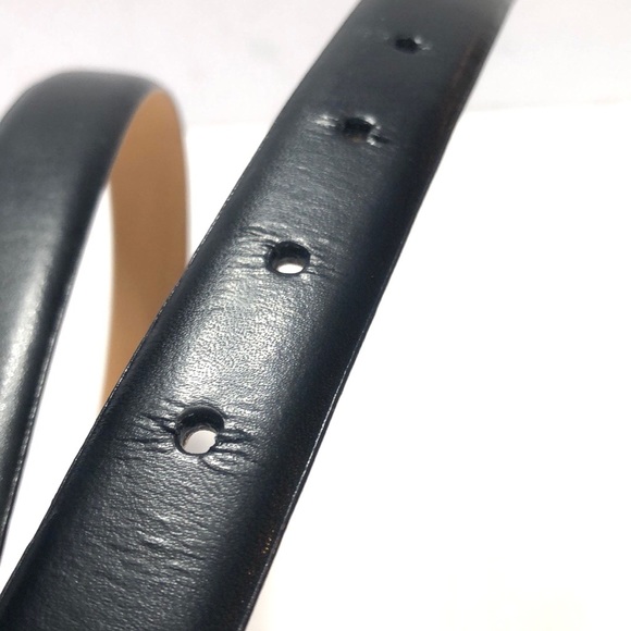 Navy Blue & Bling Genuine Leather Belt Size Large - Picture 10 of 11